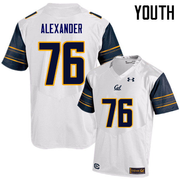 Youth #76 Lorenzo Alexander Cal Bears (California Golden Bears College) Football Jerseys Sale-White - Click Image to Close